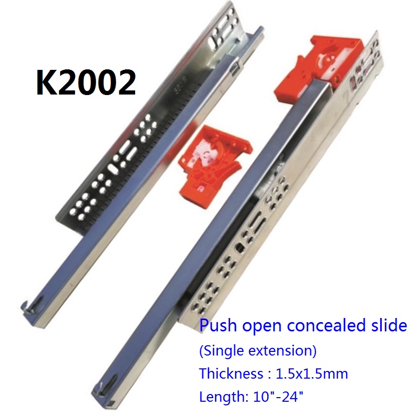 K2002 Push open , Single Extension Concealed Undermount Slide