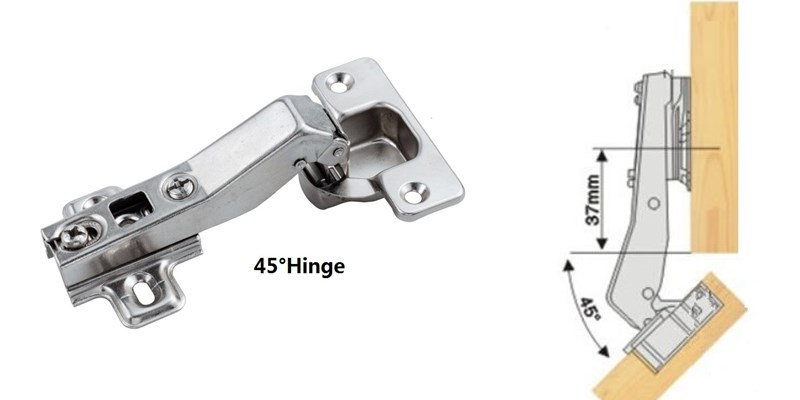 45degree Angle Hinge, Slide On, Two Way