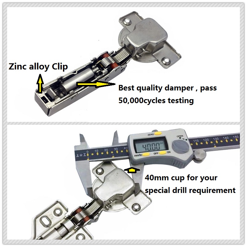 40MM Cup Hydraulic hinge, clip on