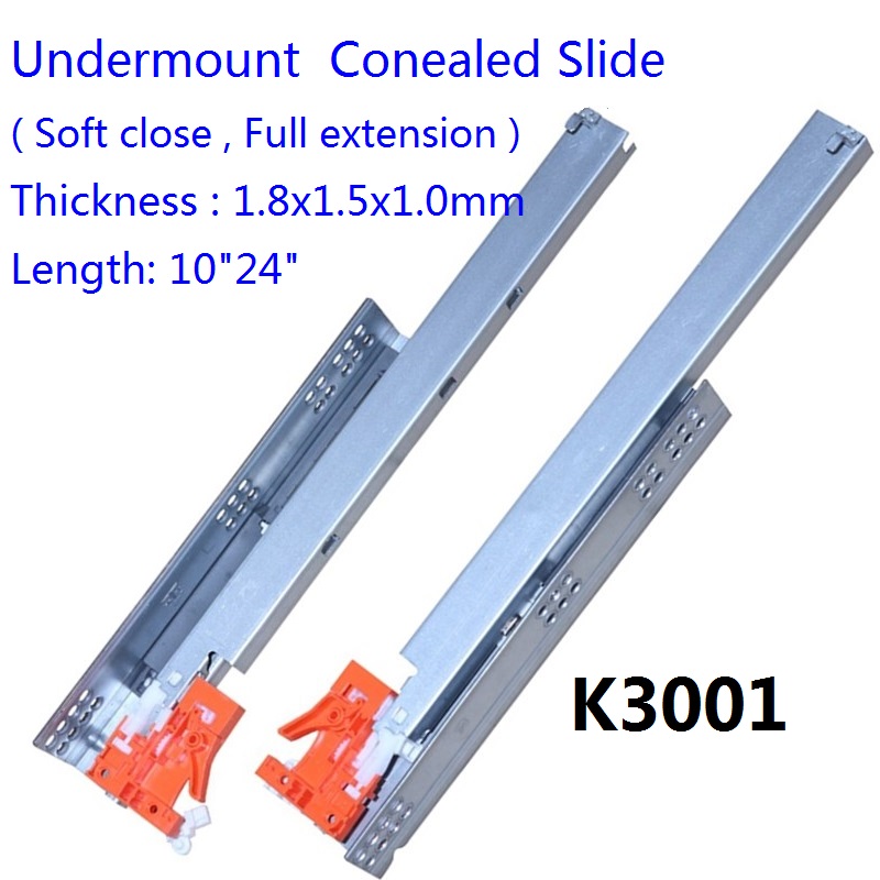 K3001 Full extension Concealed undermount drawer slide