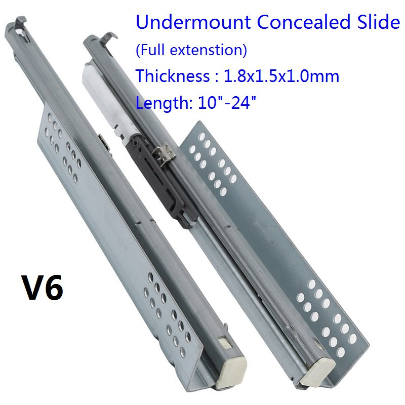 V6 , Full Extension Concealed Undermount Slide